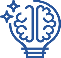 Icon of a brain inside a light bulb