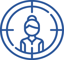 Icon of a target with a person in the middle